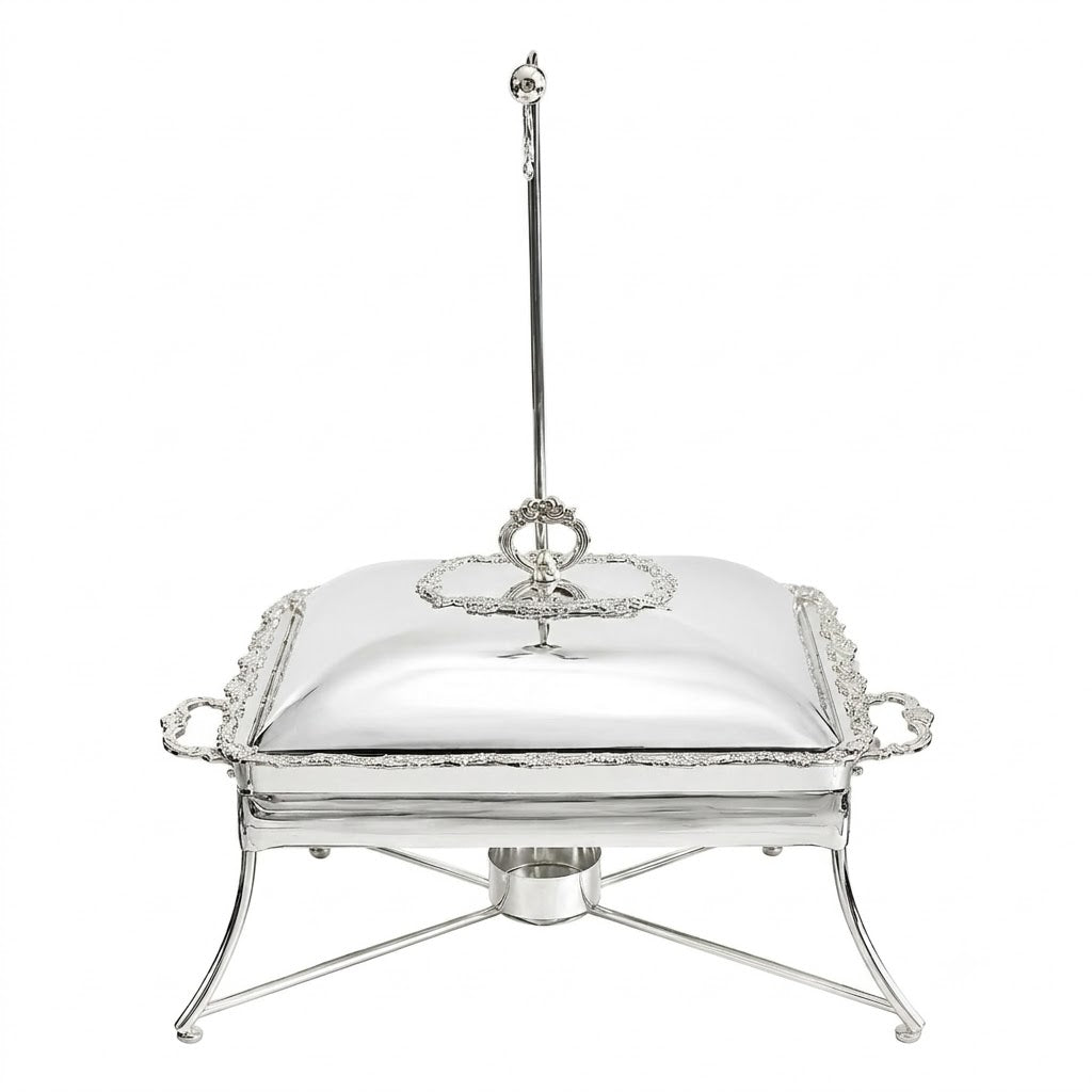 Royal Silver Plated Rectangular Chafing Dish with Stand