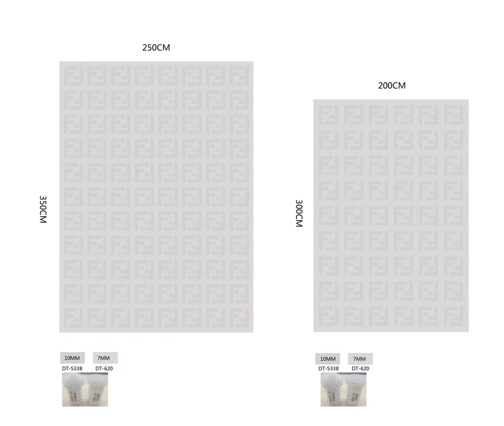 Light Grey Textured Grid Rug