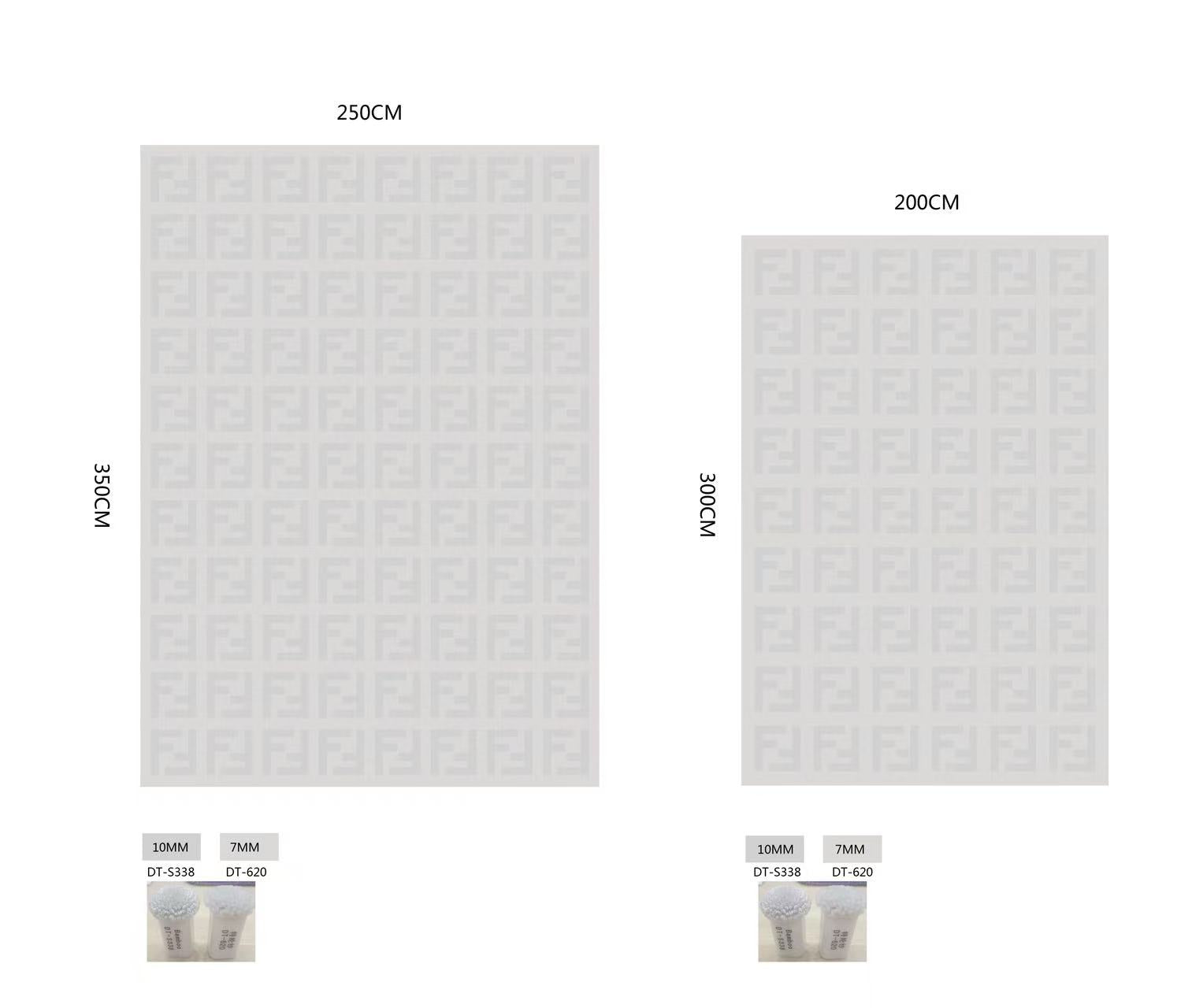 Light Grey Textured Grid Rug