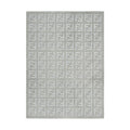 Light Grey Textured Grid Rug