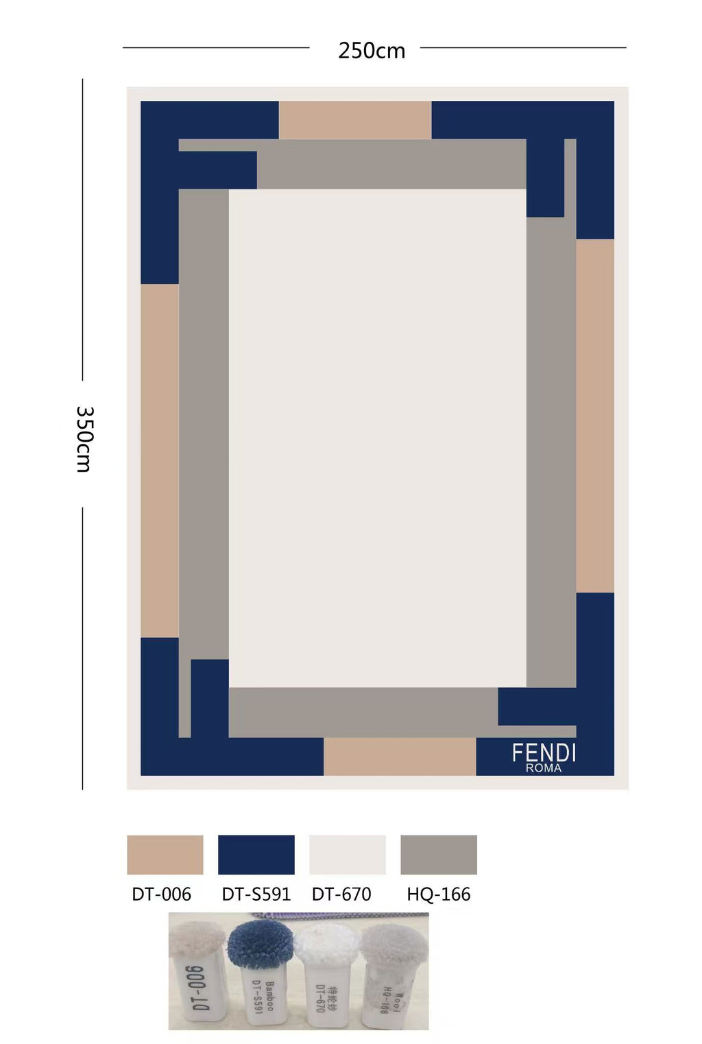 Modern Layered Frame Geometric Rug