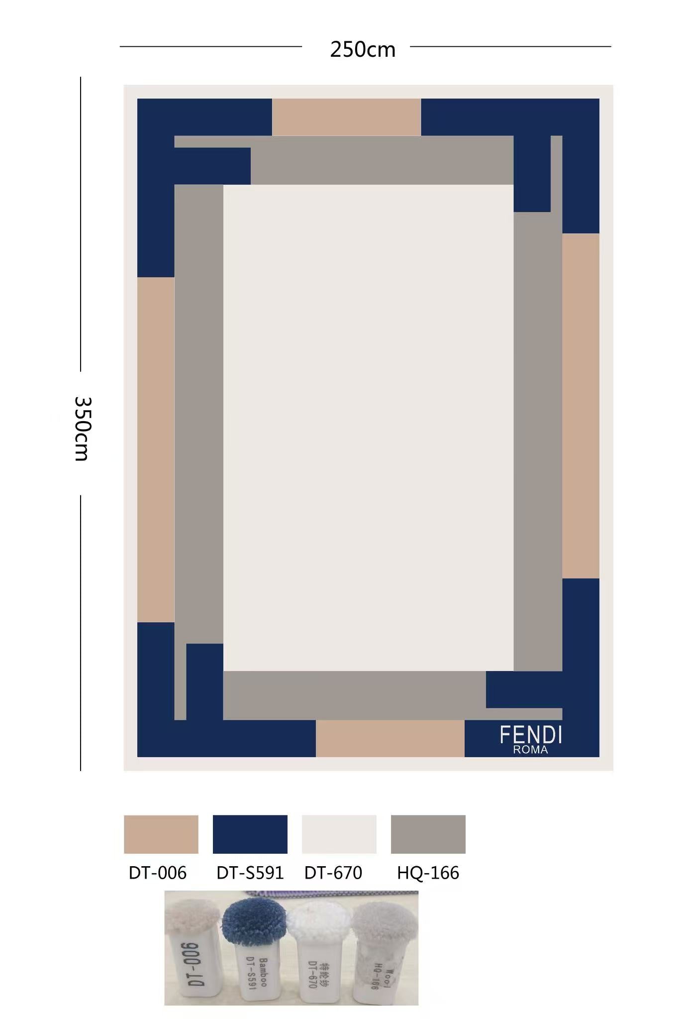 Modern Layered Frame Geometric Rug