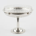 English Silver Plated Crystal Compote Bowl