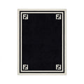 Contrast Frame Black Rug with White Border