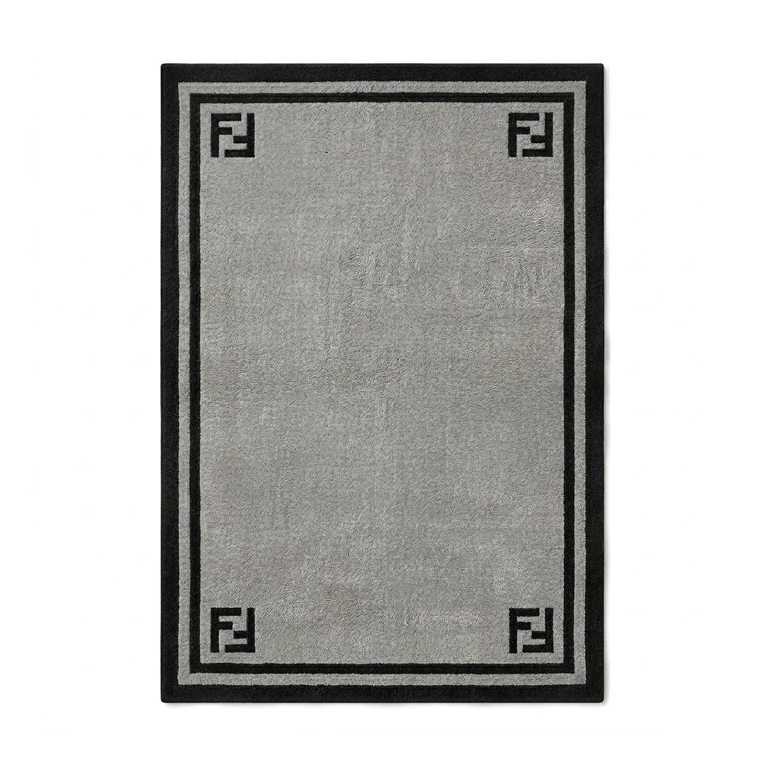 Framed Border Grey Rug