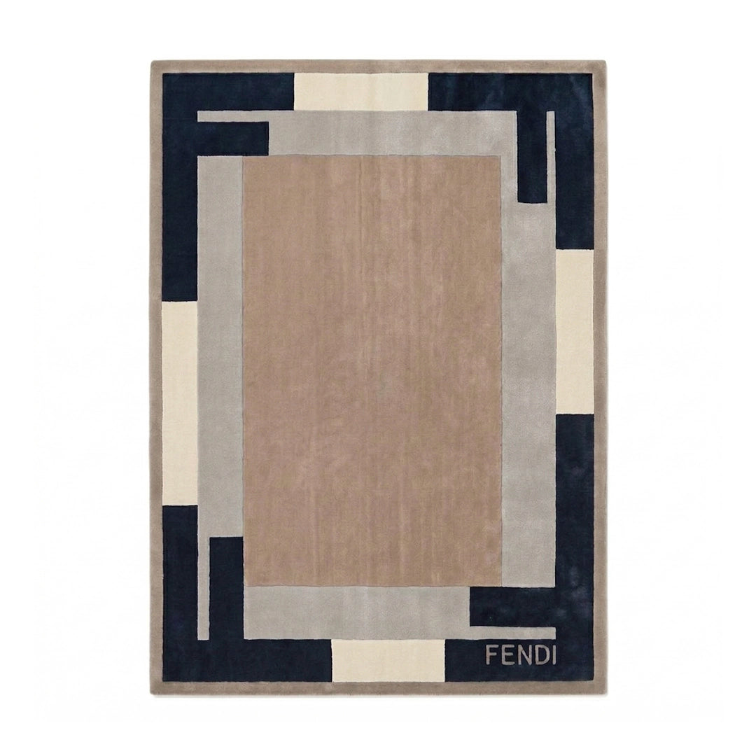 Modern Layered Frame Geometric Rug
