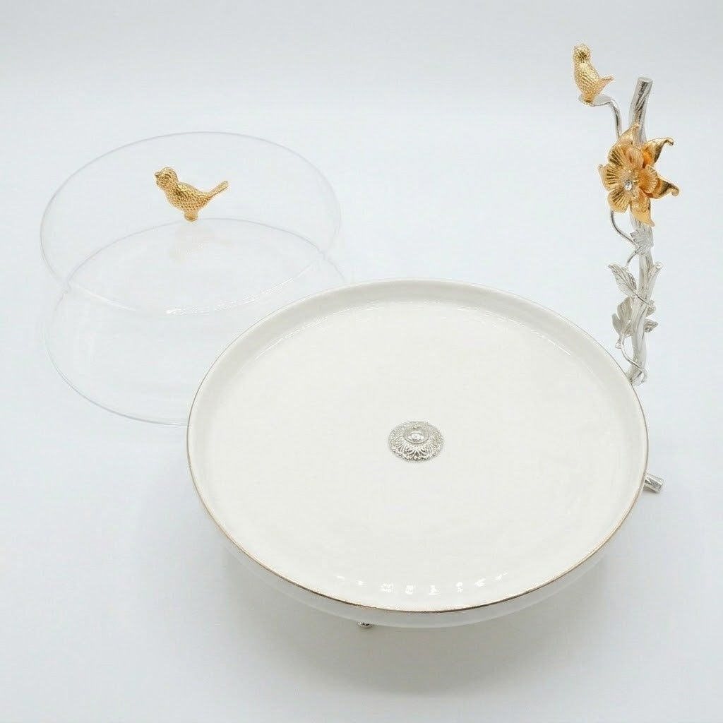 Royal Blossom Covered Cake Stand