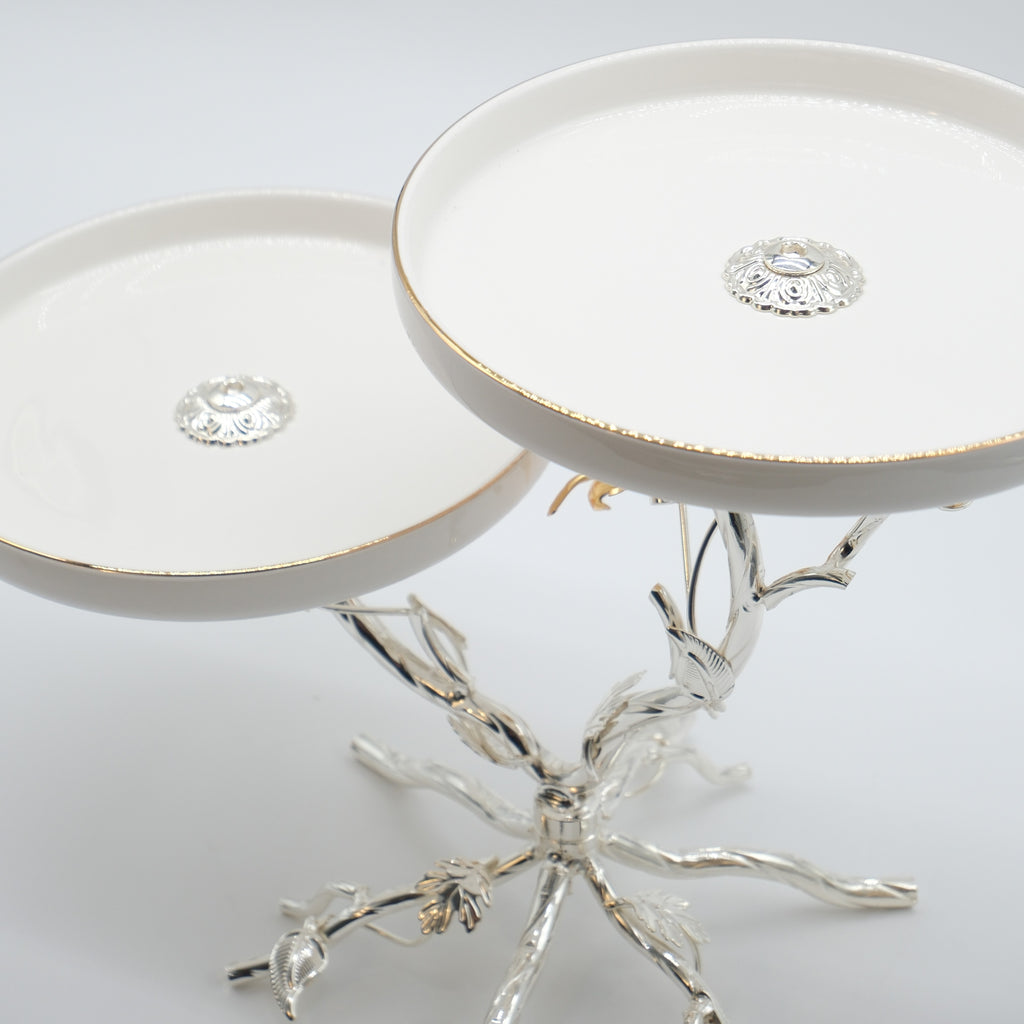 Golden Blossom Dual Serving Stand