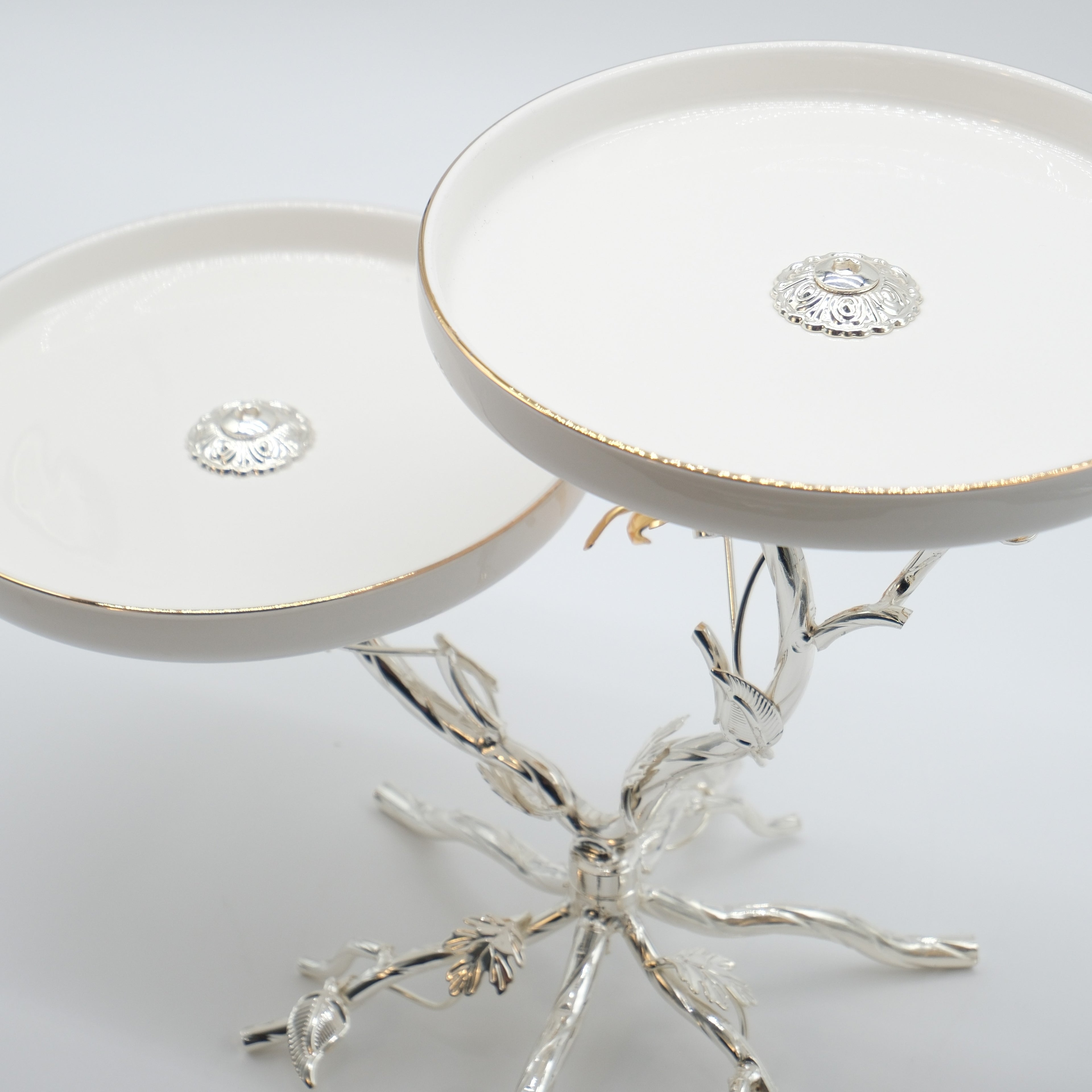 Golden Blossom Dual Serving Stand