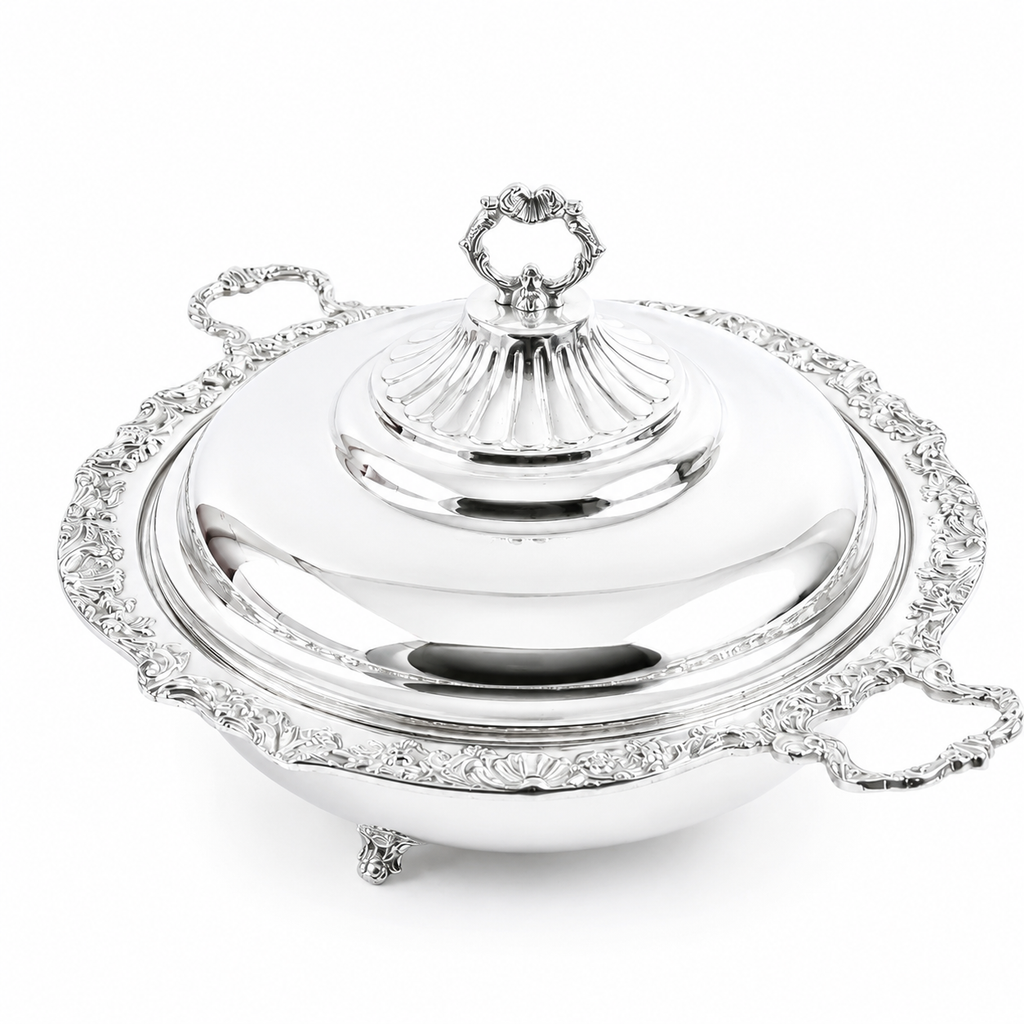 Elysian Round Silver Serving Dish