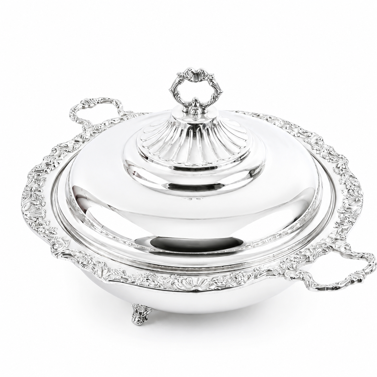 Elysian Round Silver Serving Dish