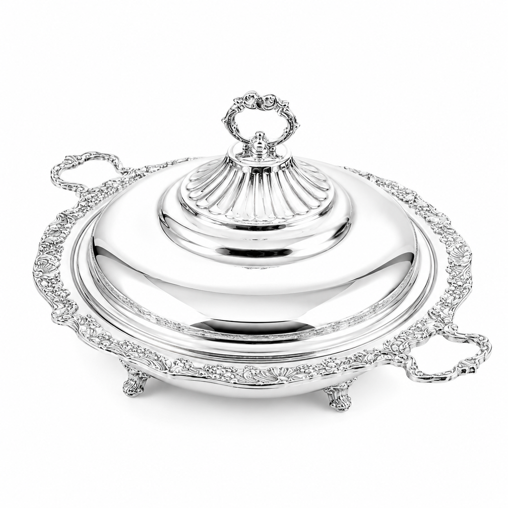 Elysian Round Silver Serving Dish