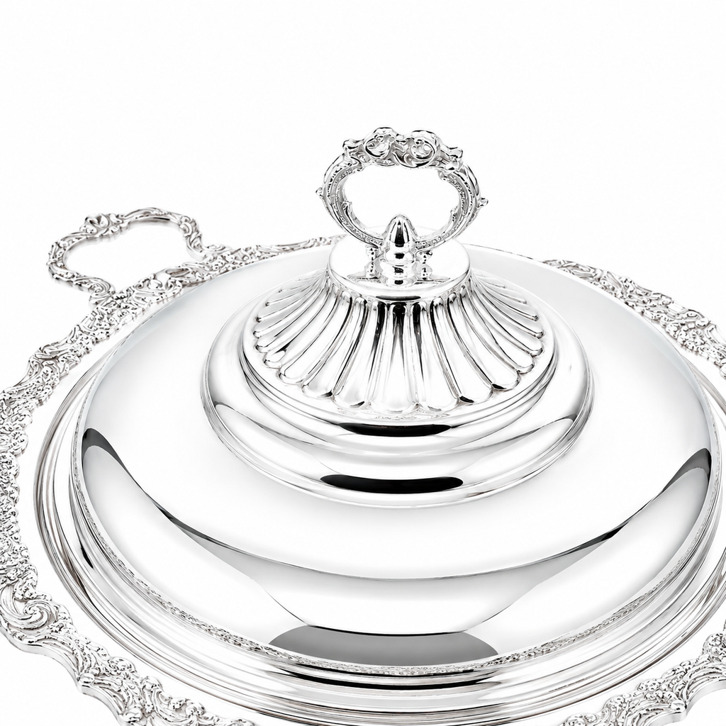 Elysian Round Silver Serving Dish