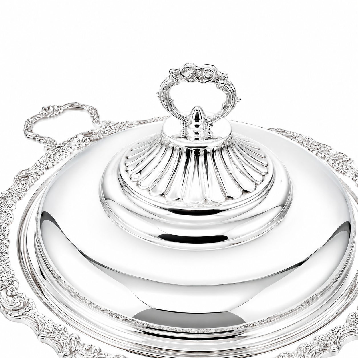 Elysian Round Silver Serving Dish