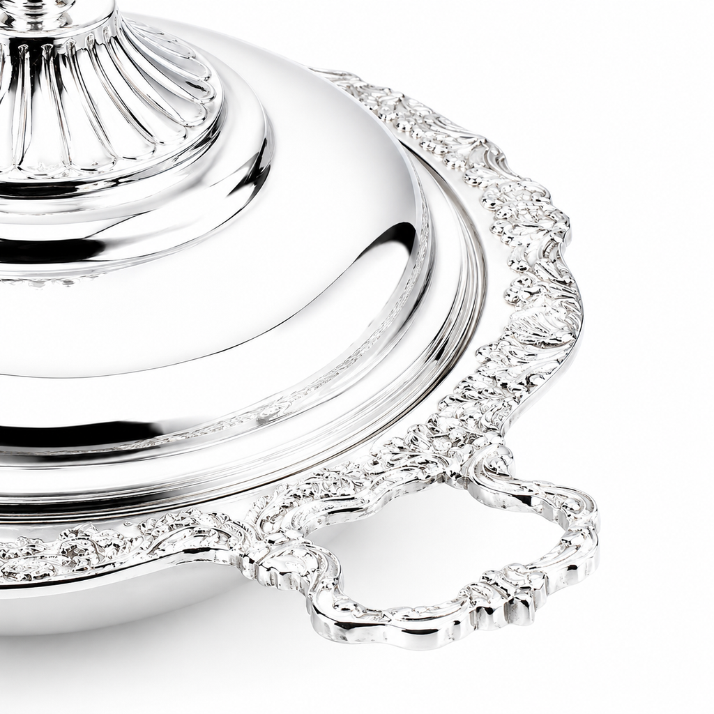 Elysian Round Silver Serving Dish