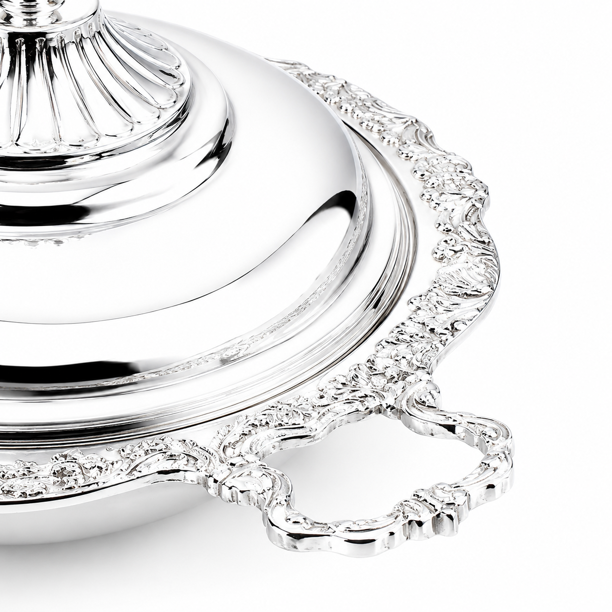 Elysian Round Silver Serving Dish