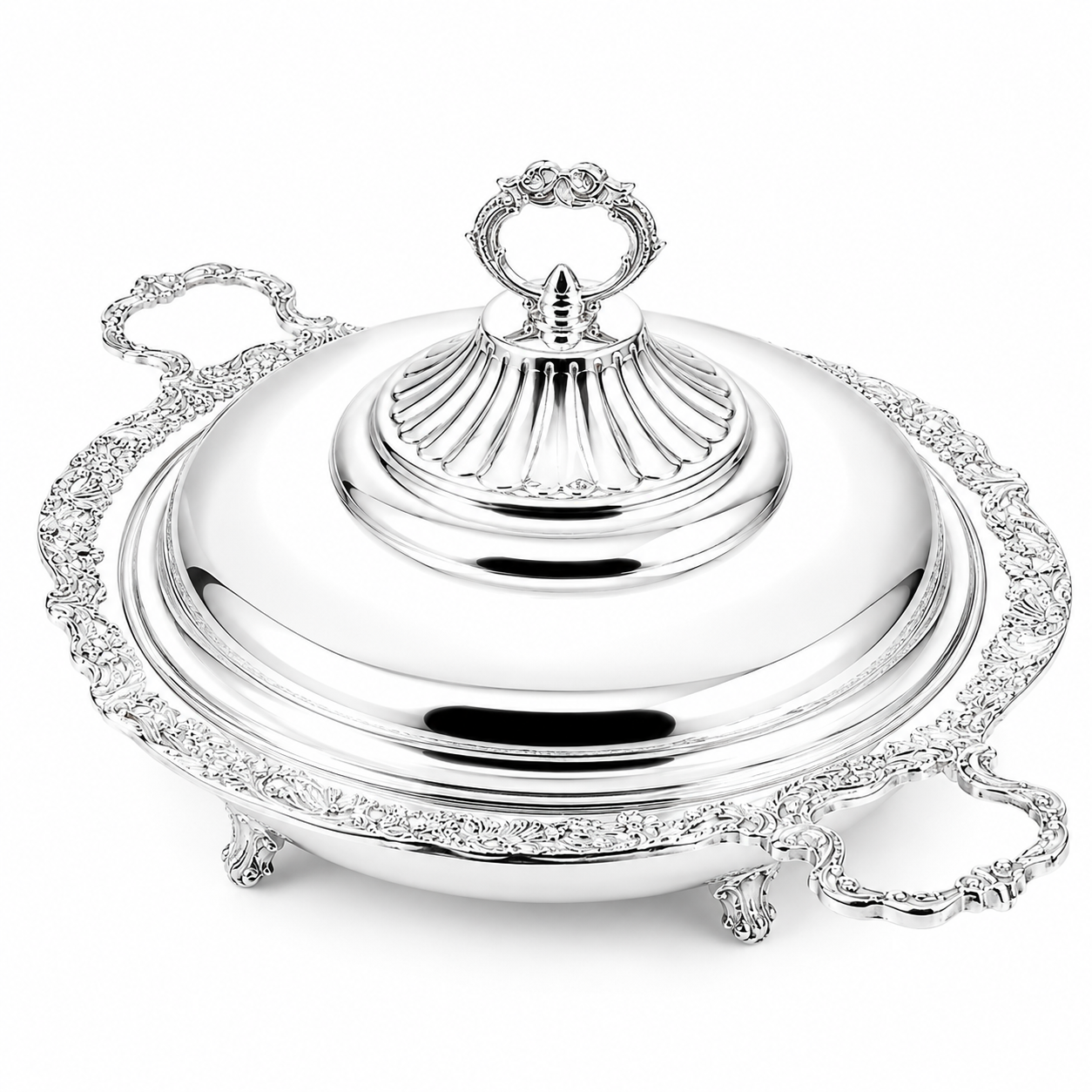 Elysian Round Silver Serving Dish