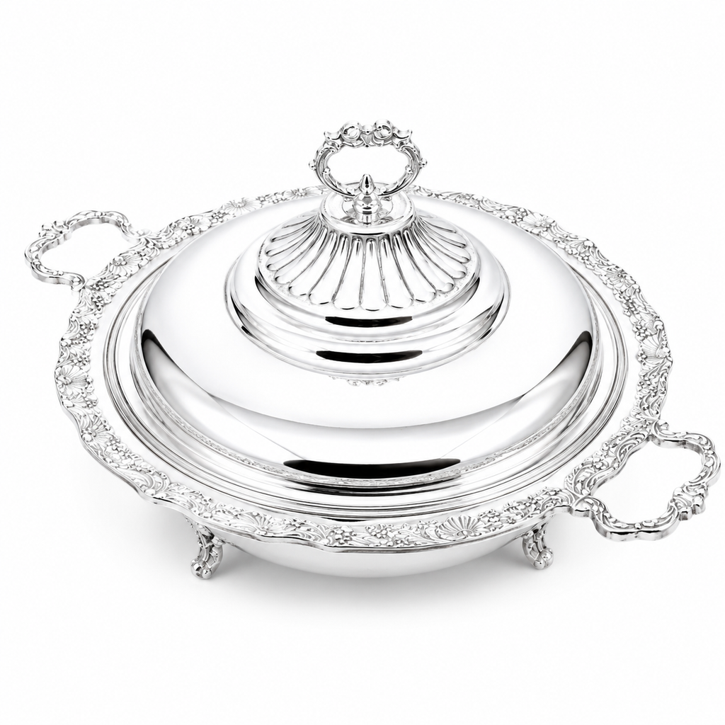 Elysian Round Silver Serving Dish