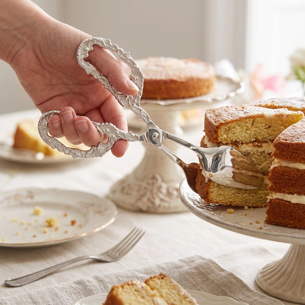 Silver Plated Cake Serving Scissor