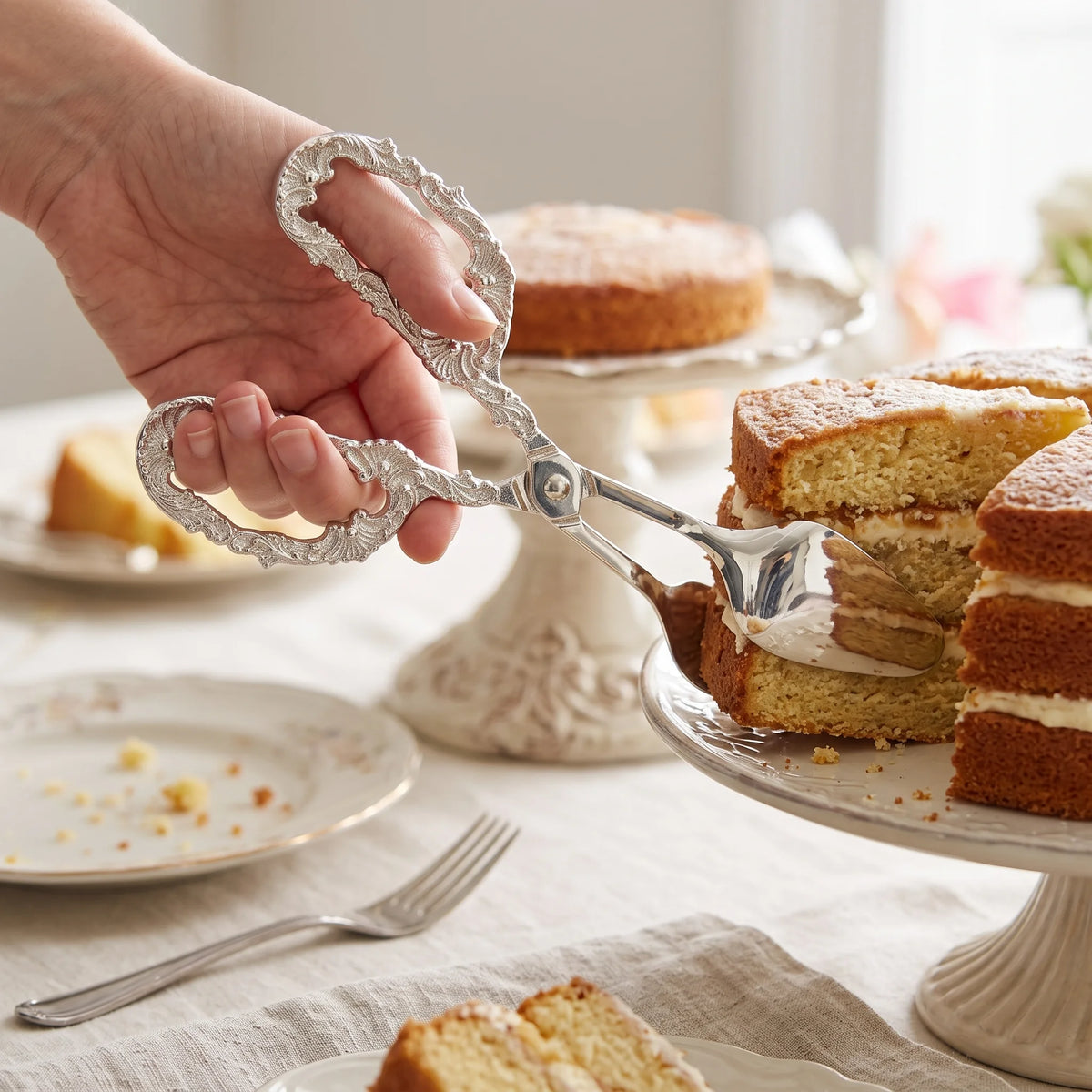 Silver Plated Cake Serving Scissor