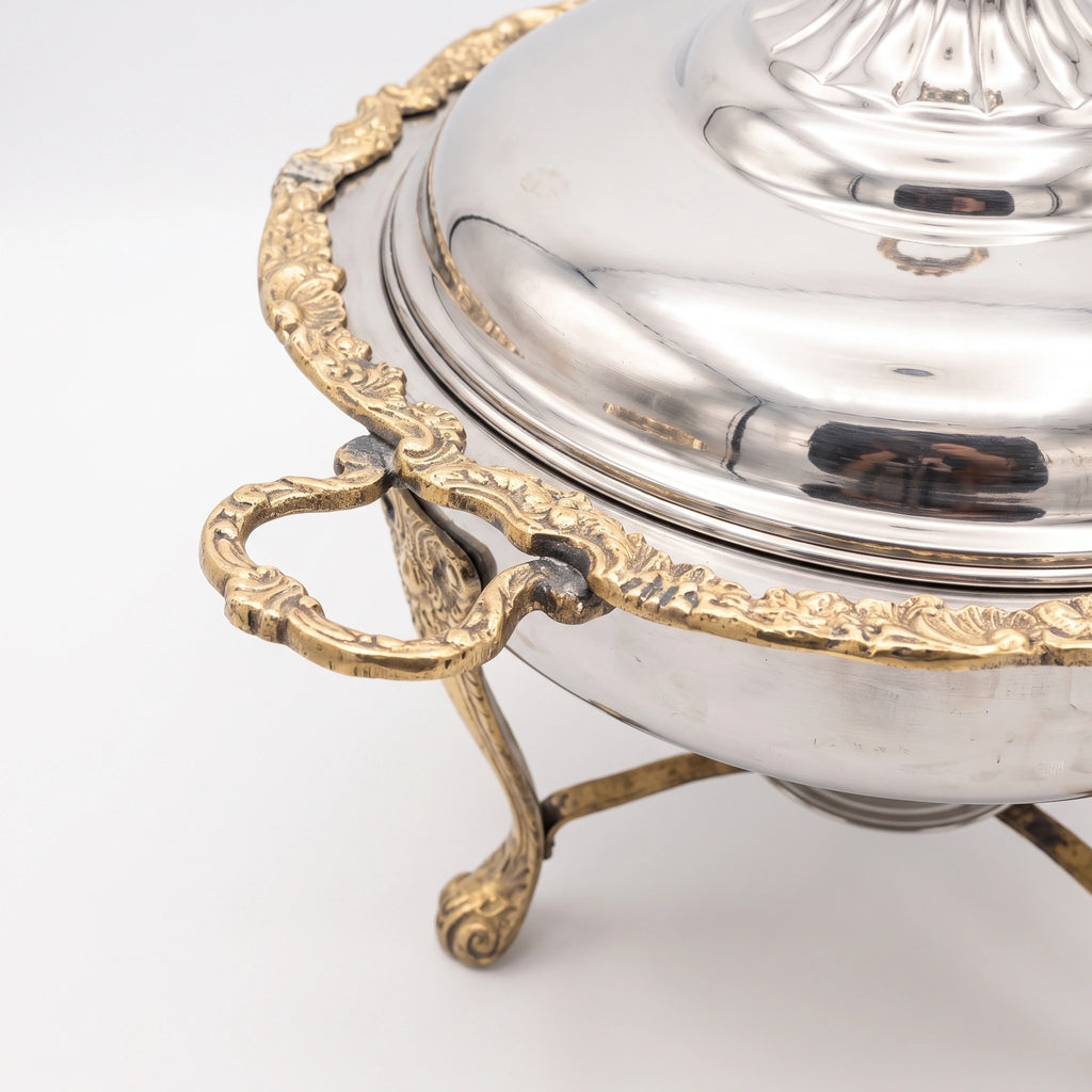Luxury Silver & Gold Ornate Chafing Dish