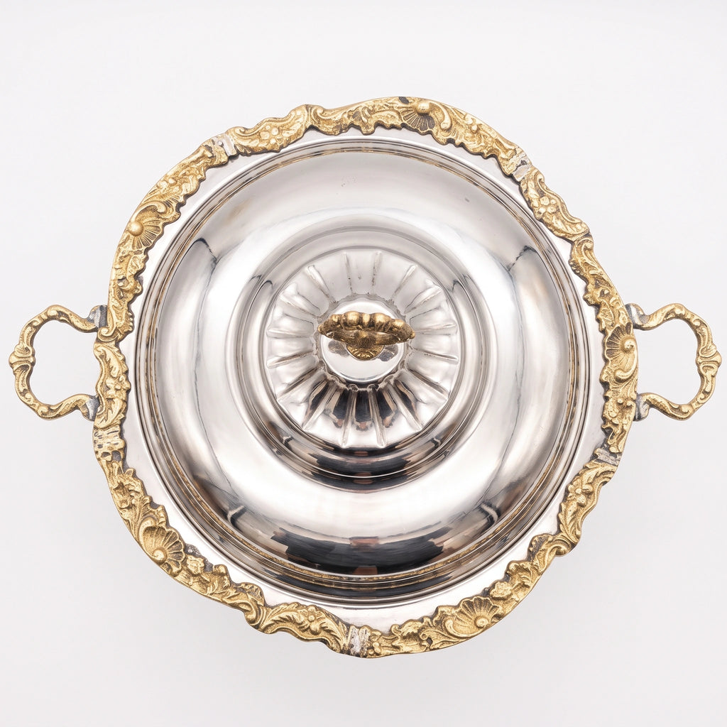 Luxury Silver & Gold Ornate Chafing Dish