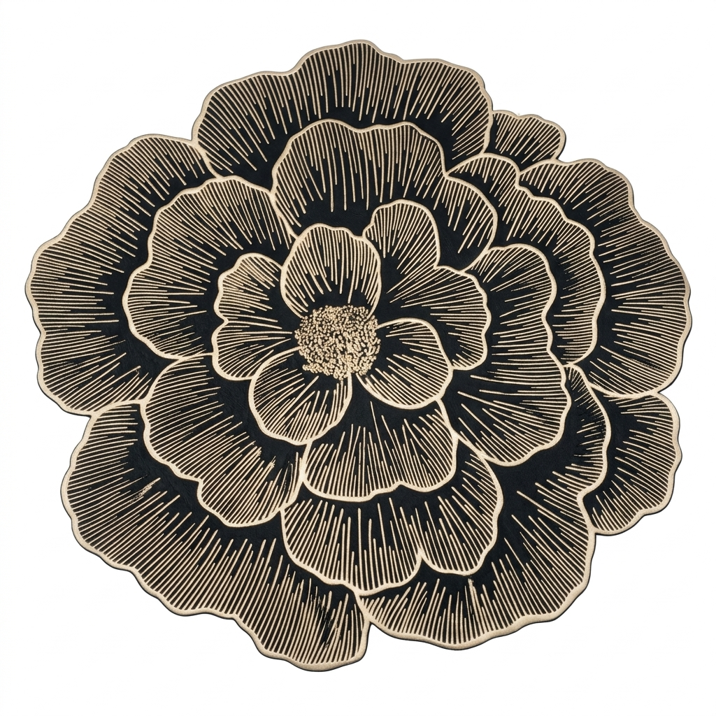 Elegant Peony Laser-Cut Dining Mat