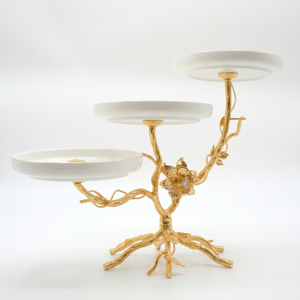 Golden Vine 3-Tier Serving Stand