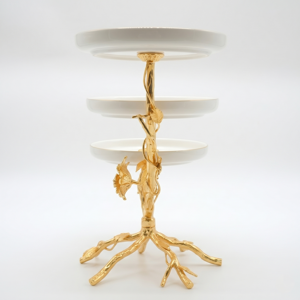 Golden Vine 3-Tier Serving Stand