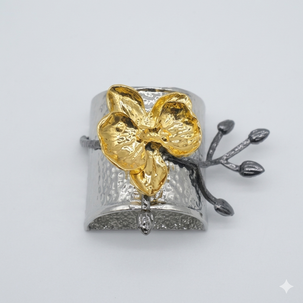 Luxury Two-Tone Orchid Napkin Ring
