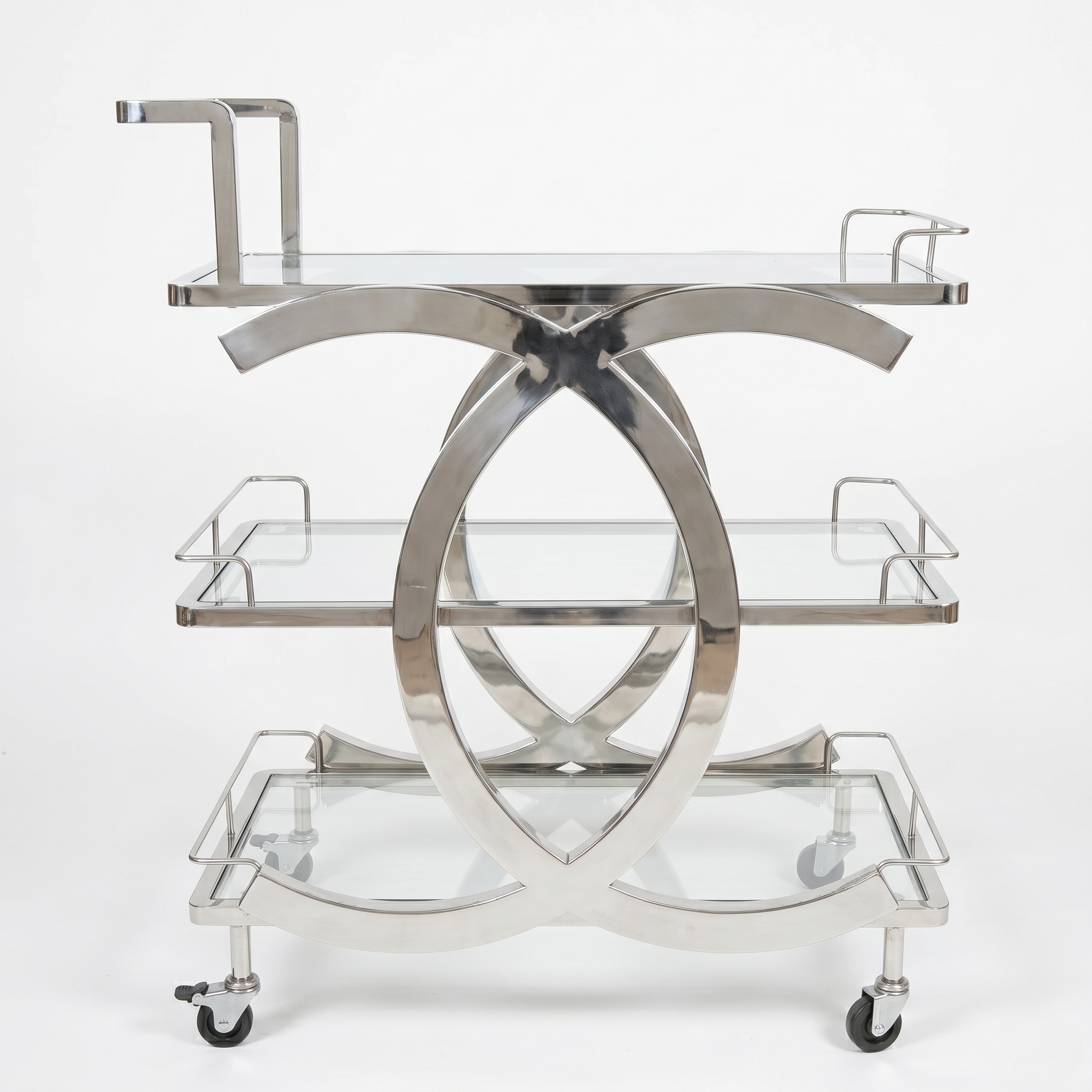 Celeste Chrome Glass Serving Trolley