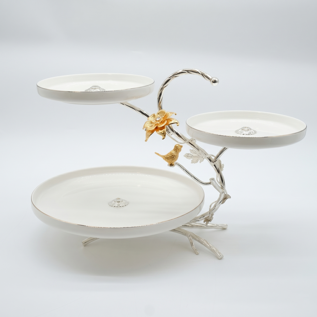 Royal Blossom 3-Tier Dessert Stand