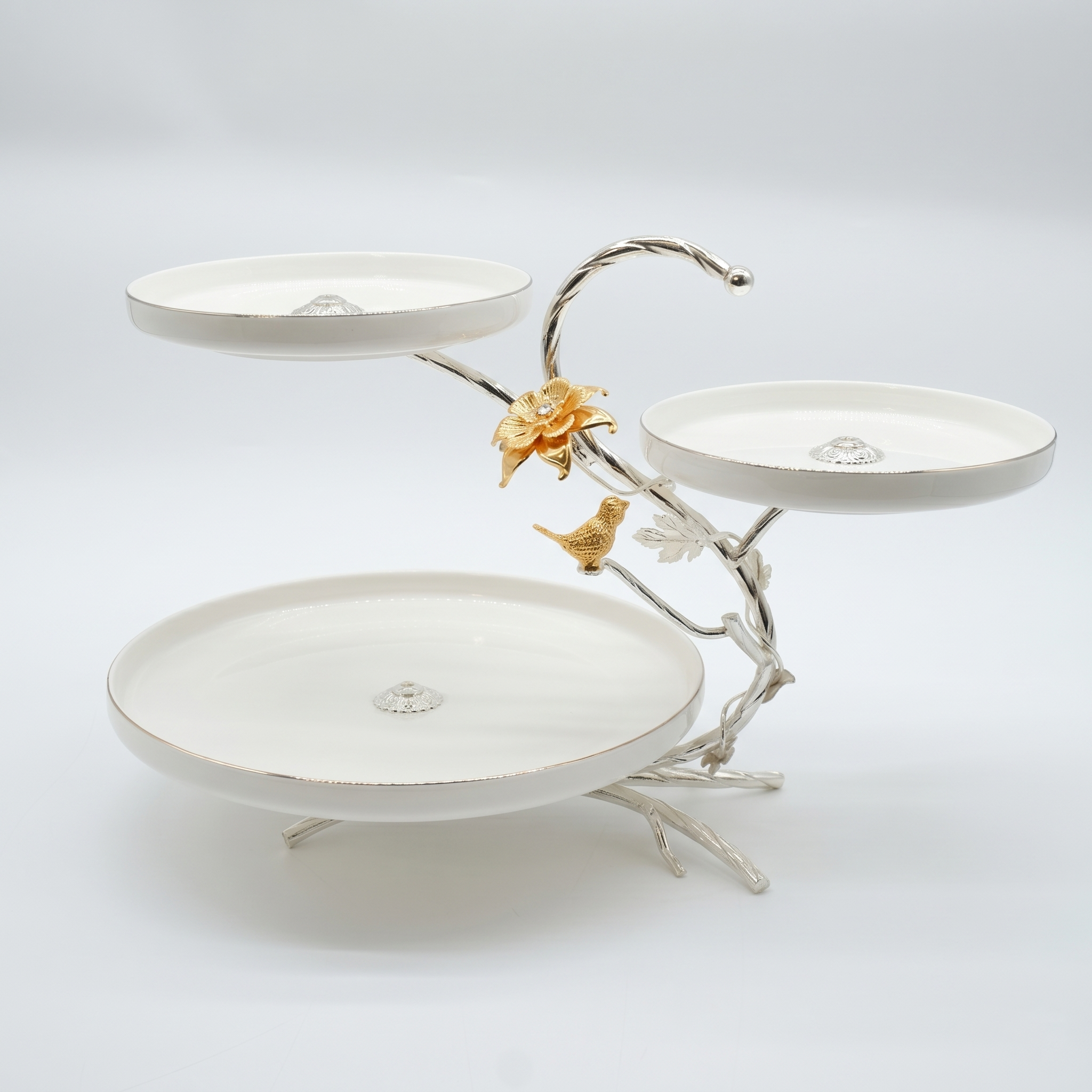 Royal Blossom 3-Tier Dessert Stand