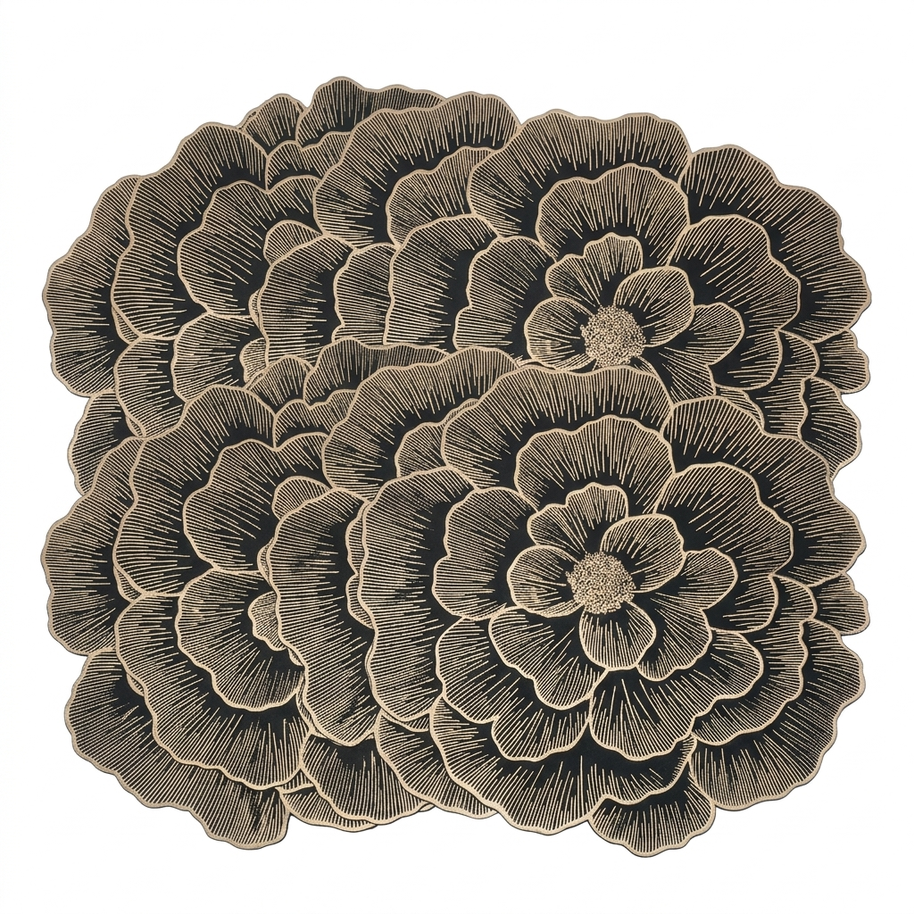 Elegant Peony Laser-Cut Dining Mat