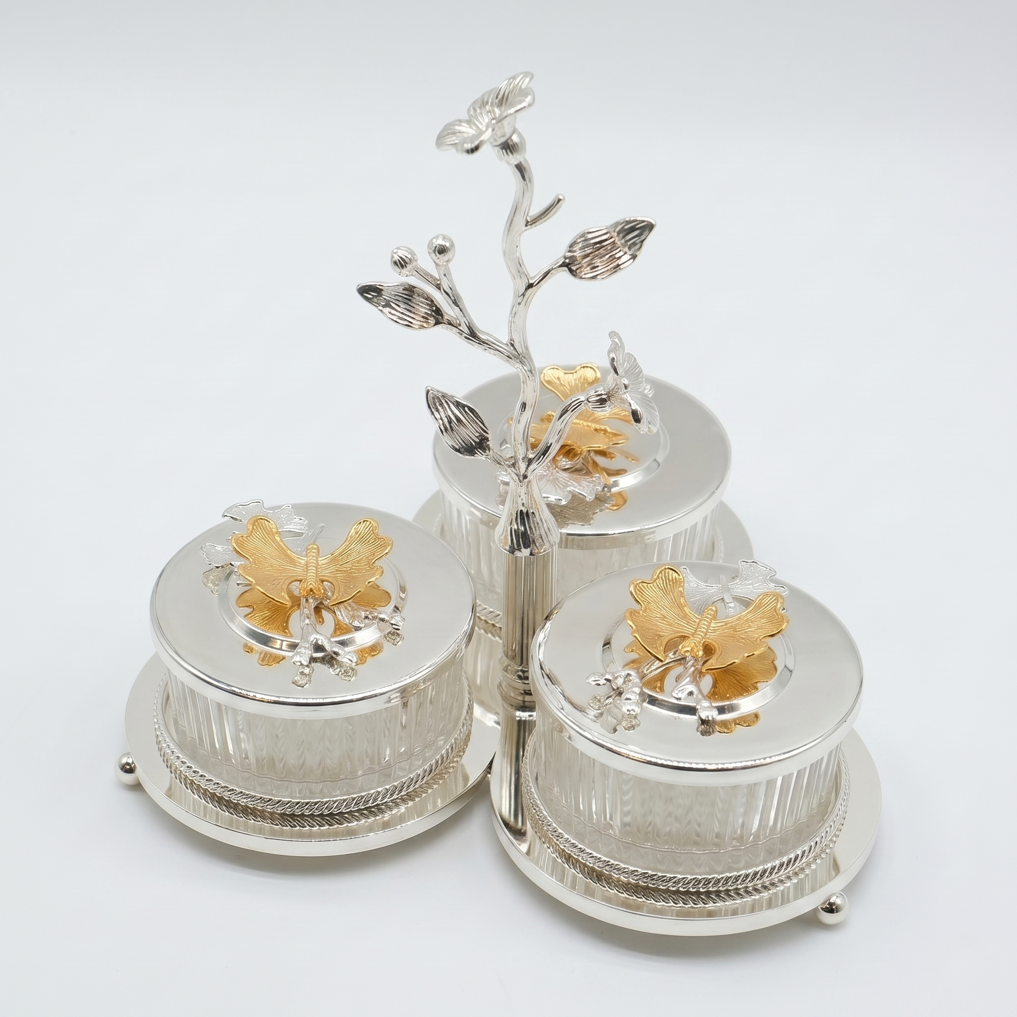 Golden Butterfly Trio Jar Set