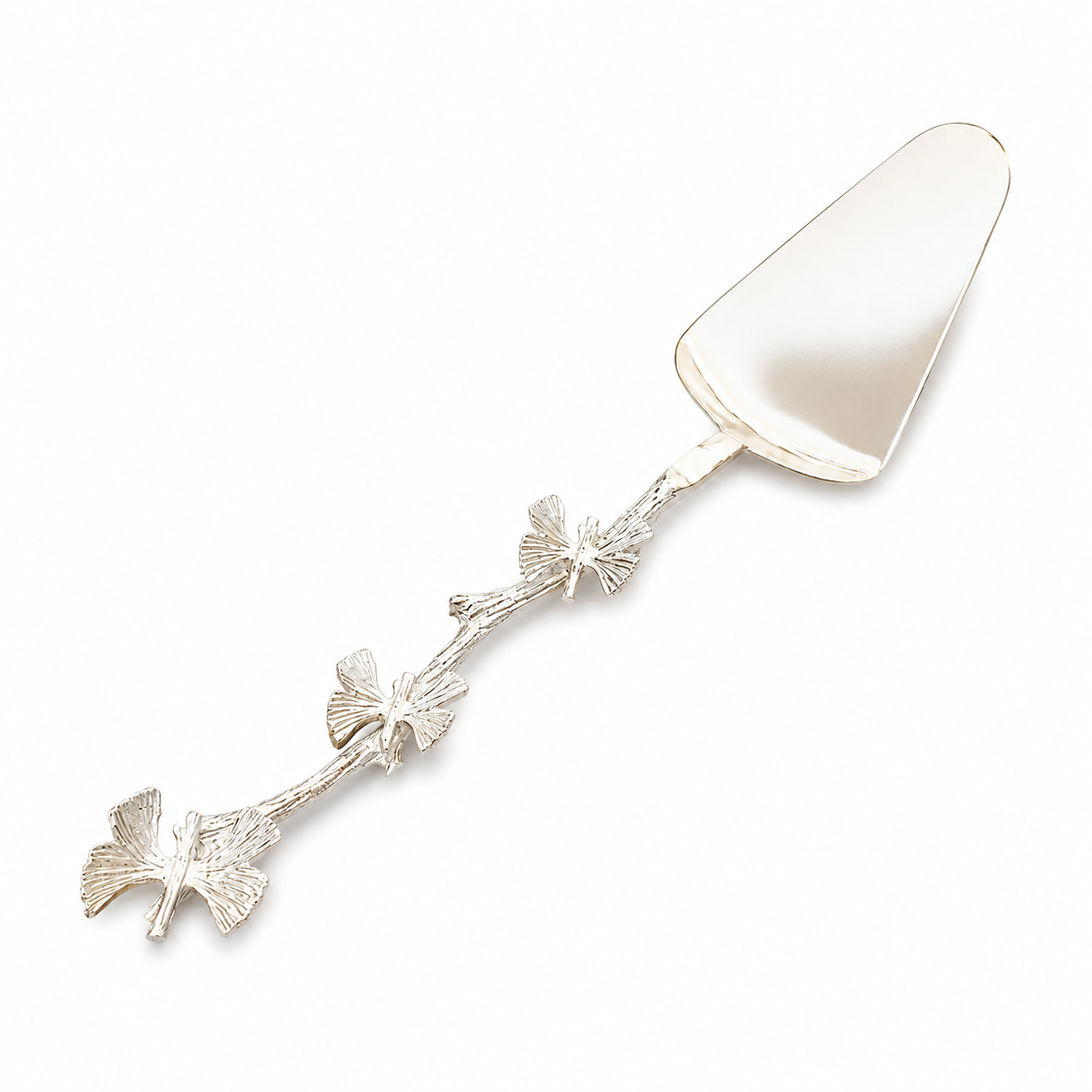 Ginkgo Silver Cake Server Set