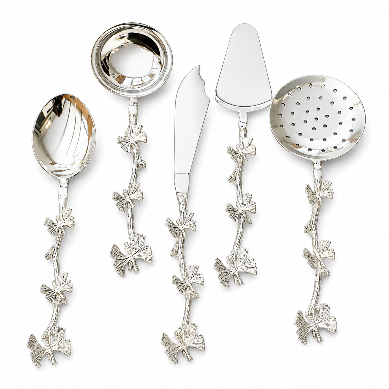 Ginkgo Silver Serving Utensil Set