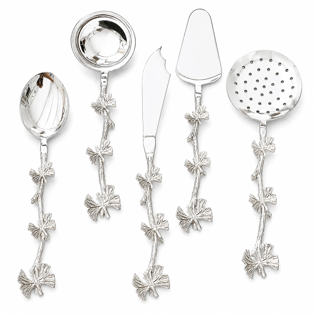 Ginkgo Silver Serving Utensil Set