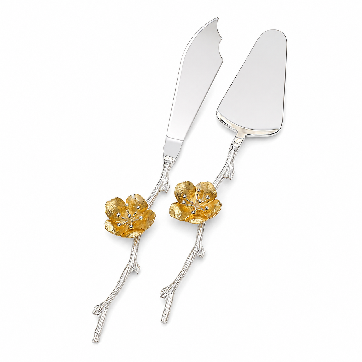 Golden Blossom Cake Server Set