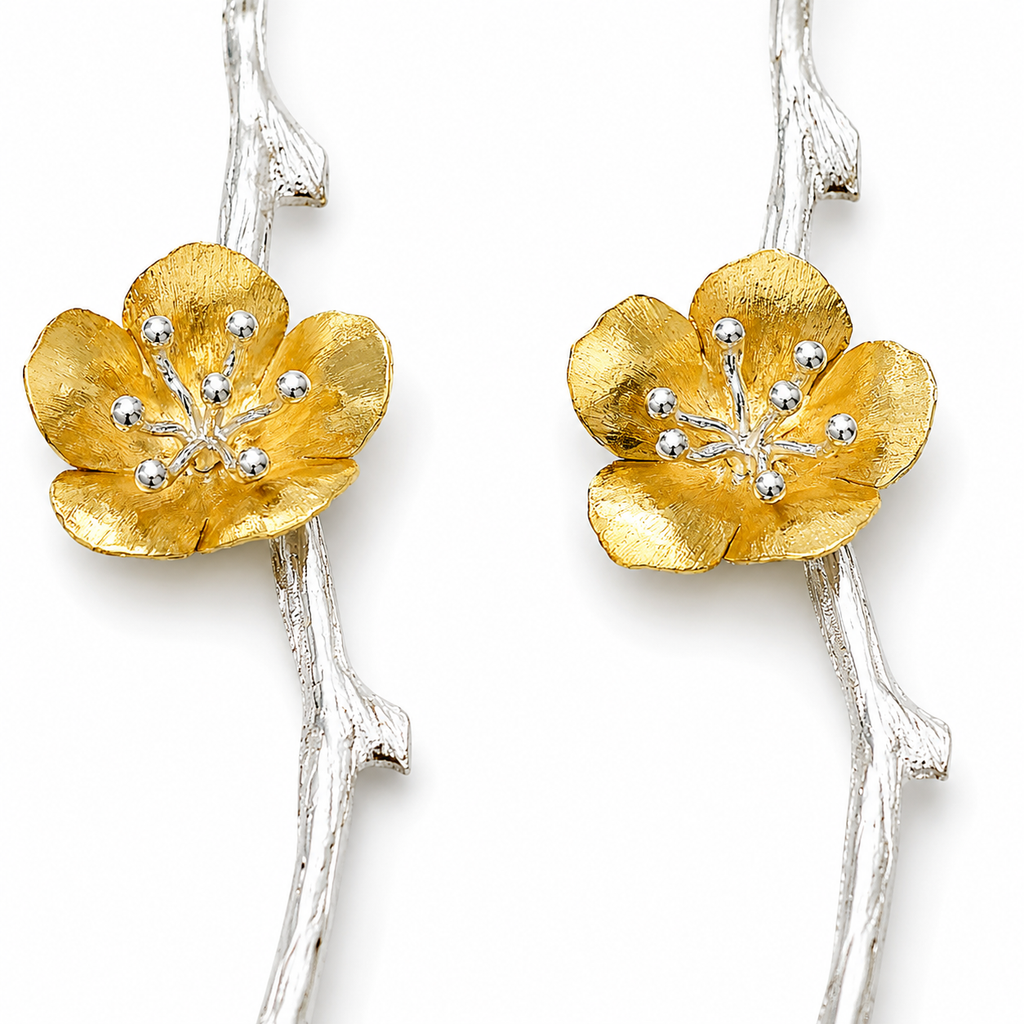 Golden Blossom Cake Server Set