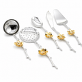 Golden Blossom Serving Utensil Set