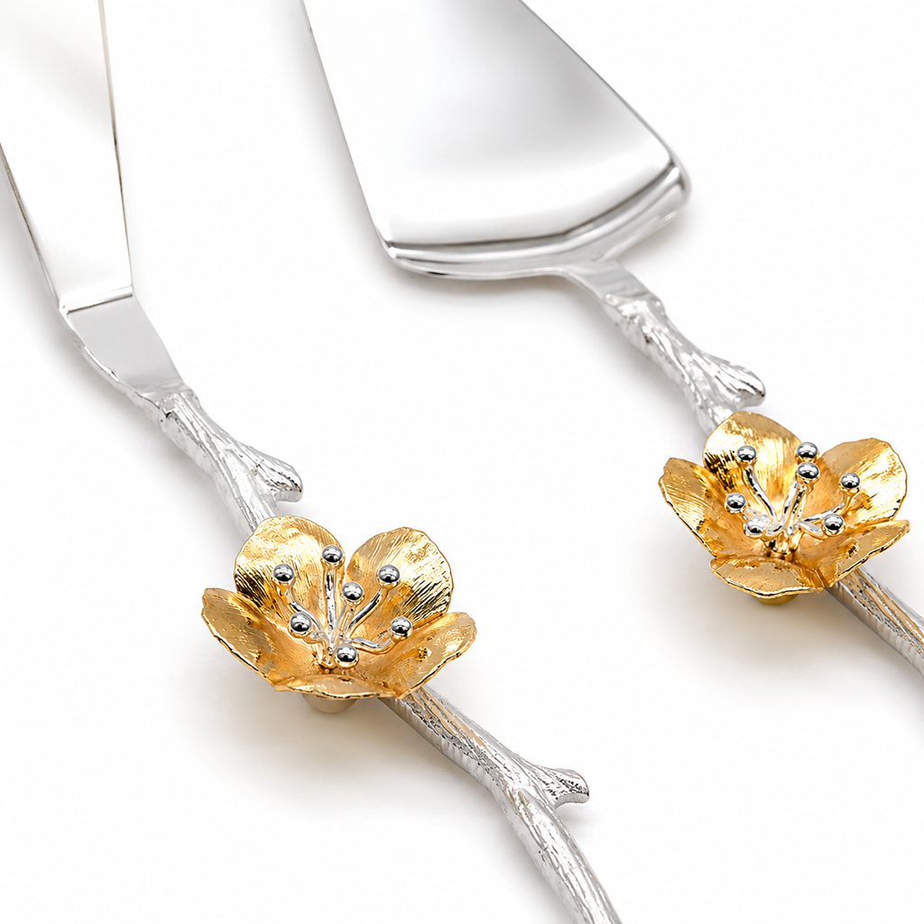 Golden Blossom Serving Utensil Set