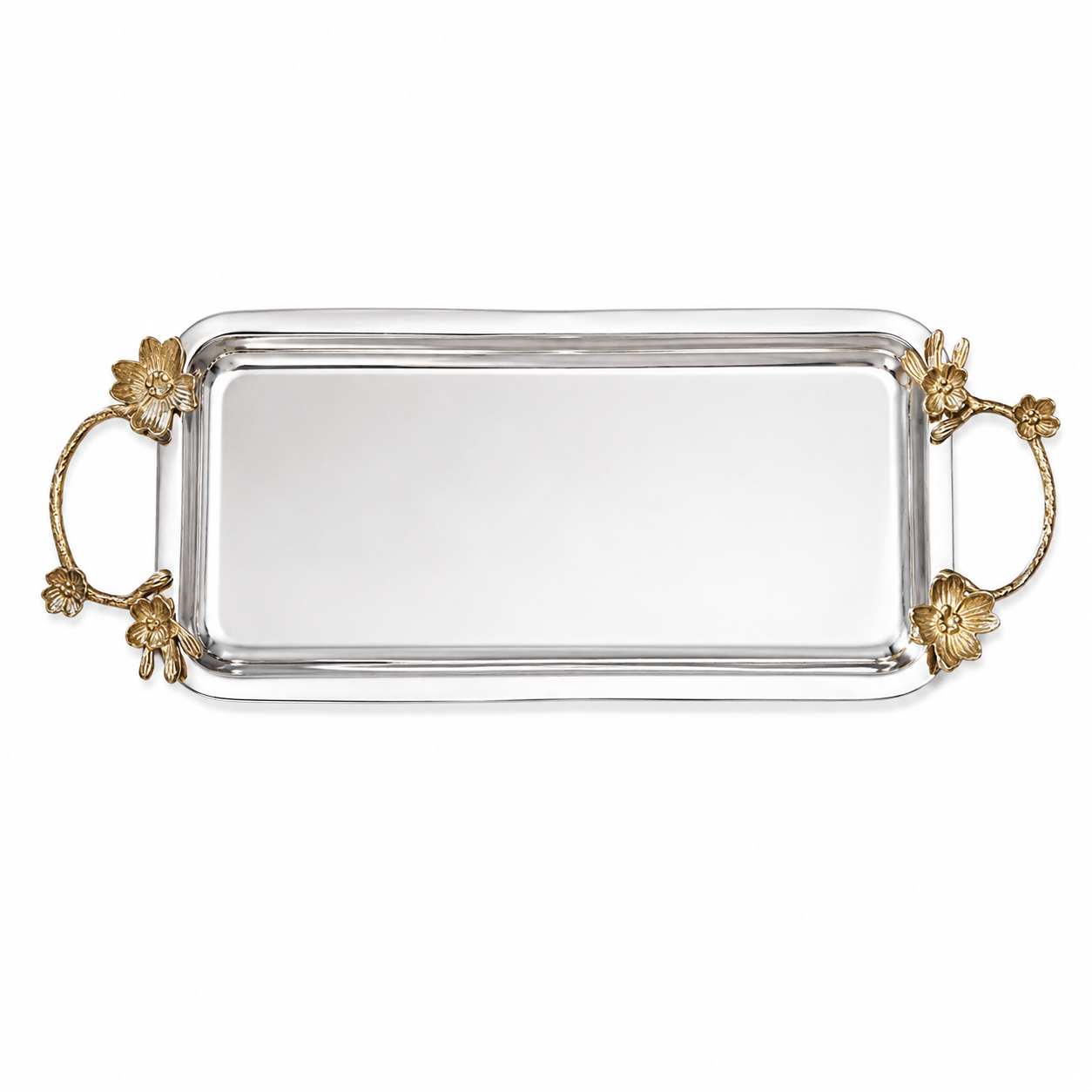 Orchid Silver Plated Long Tray (Silver)