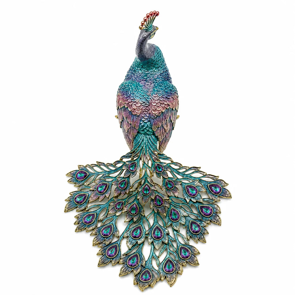 Peacock Splendor Jeweled Figurine