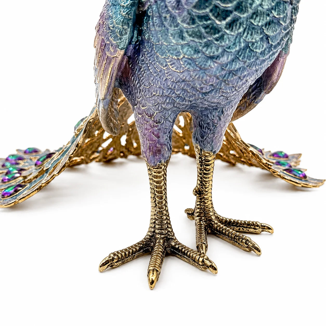 Peacock Splendor Jeweled Figurine