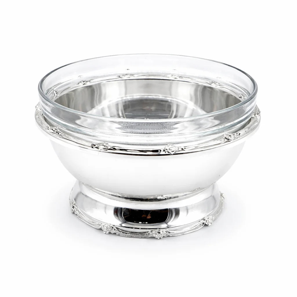 Regency Glass & Silver Serving Bowl