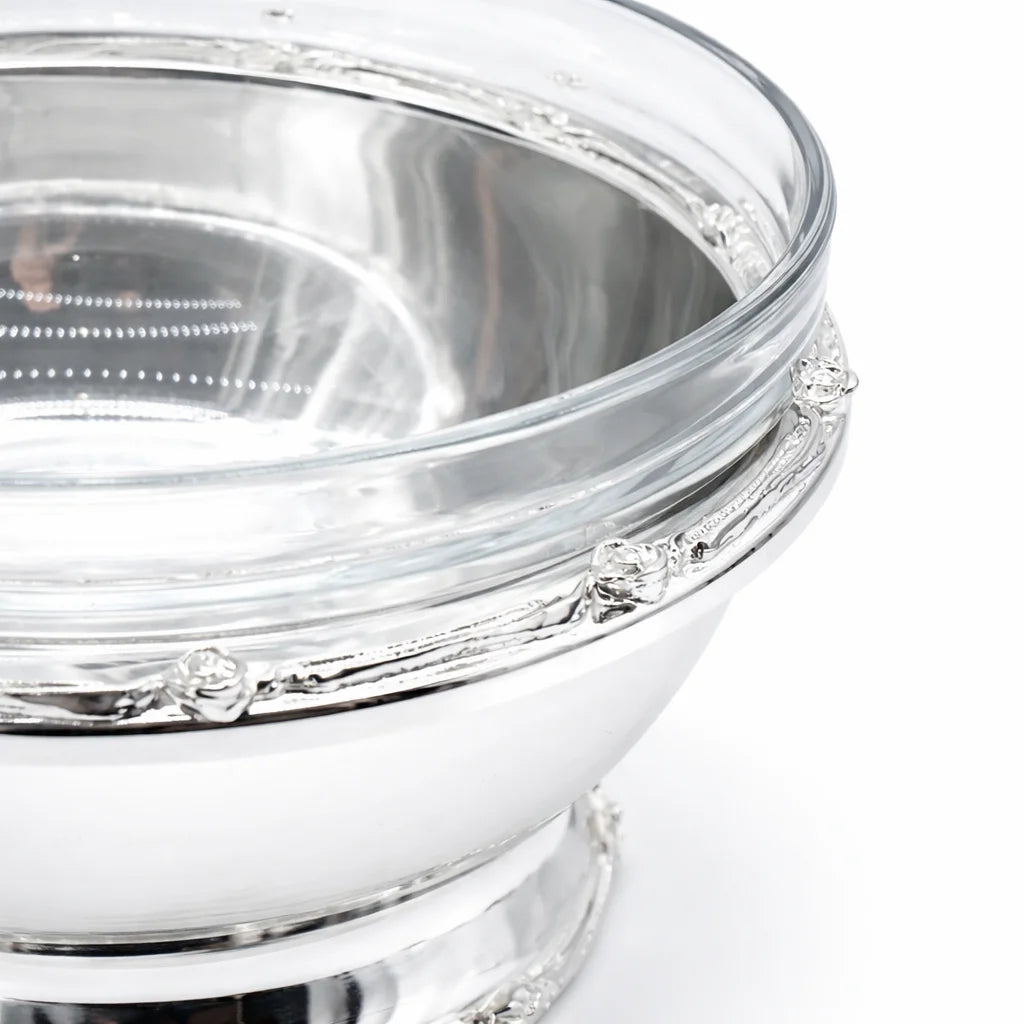 Regency Glass & Silver Serving Bowl