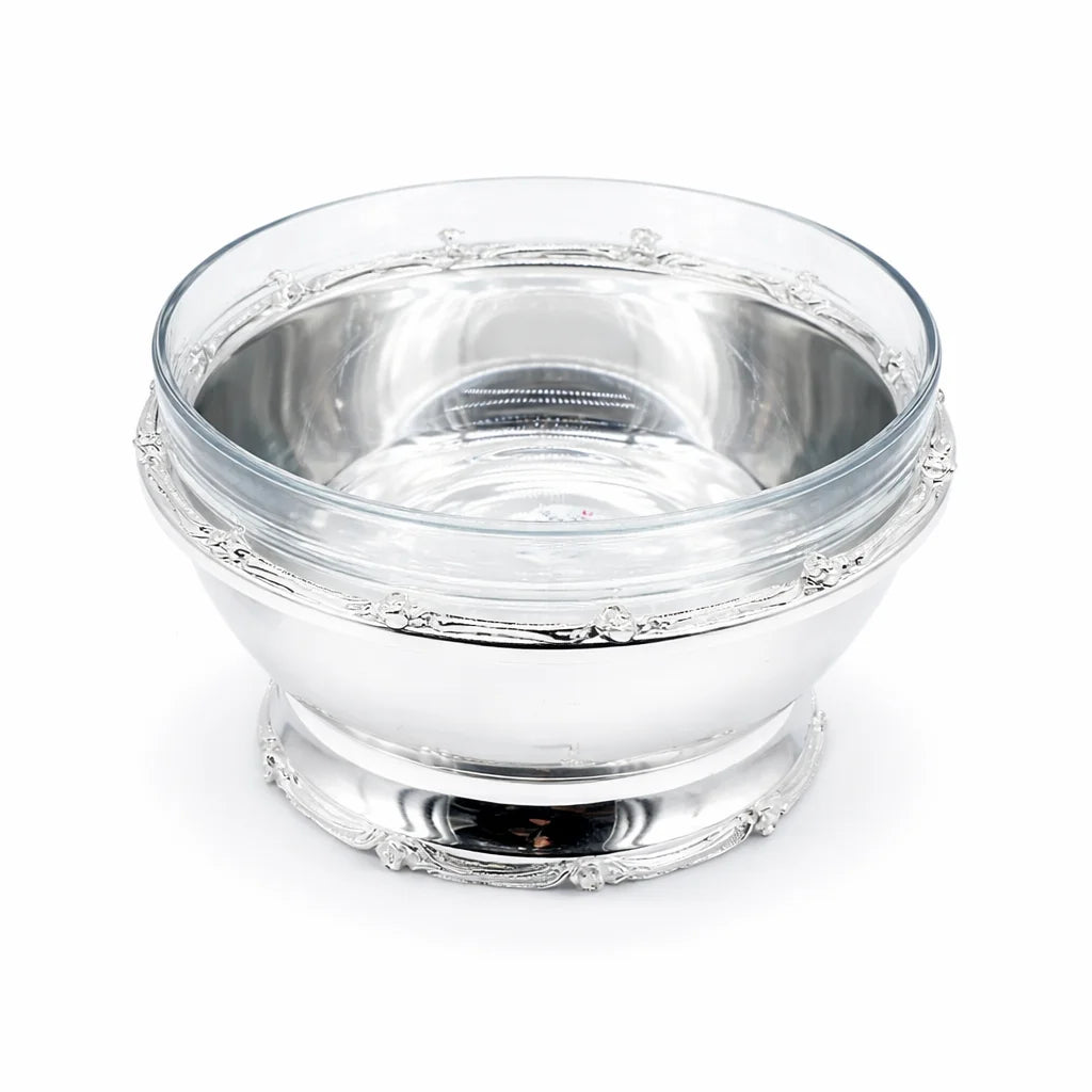 Regency Glass & Silver Serving Bowl