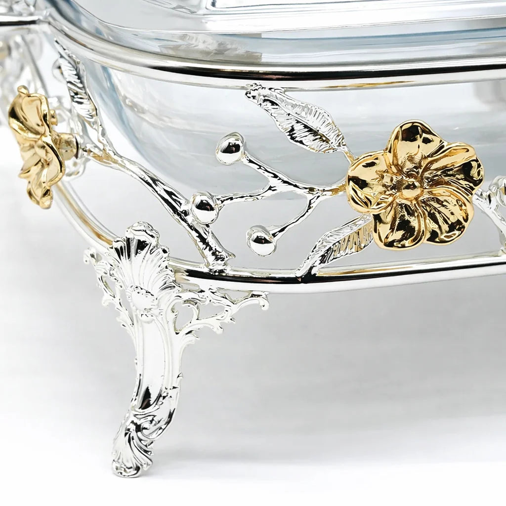 Royal Blossom Square Casserole Dish with Lid