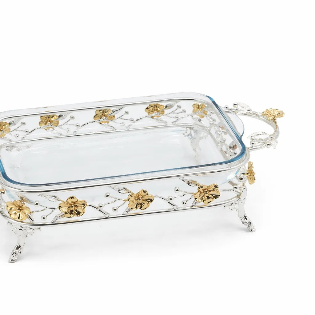 Royal Blossom Square Casserole Dish with Lid